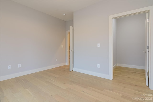 unfurnished bedroom featuring light hardwood / wood-style flooring