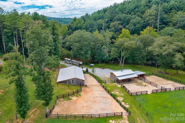 aerial view with a rural view