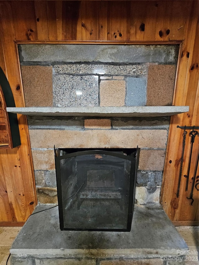 details with a wood stove