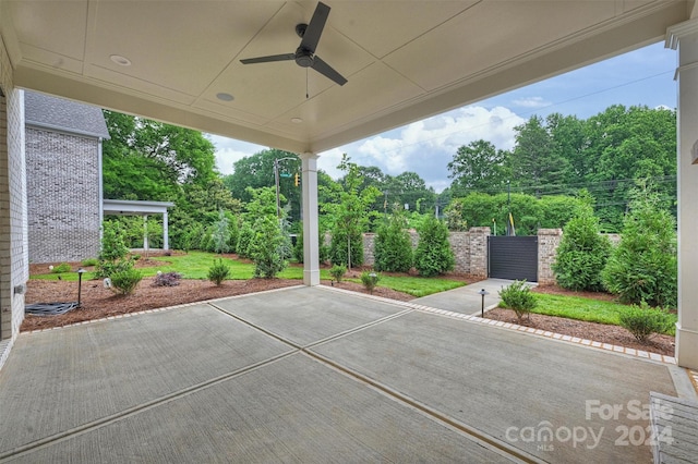 view of patio / terrace with ceiling fan