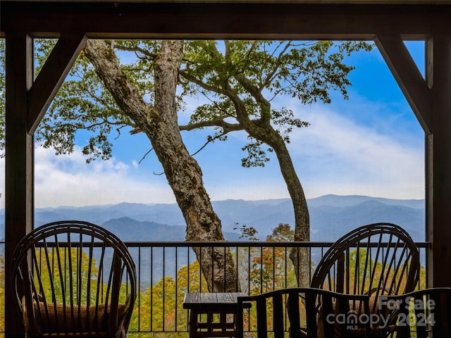 616 Old Growth Forest Rd, Burnsville, NC 28714 - balcony featuring a mountain view