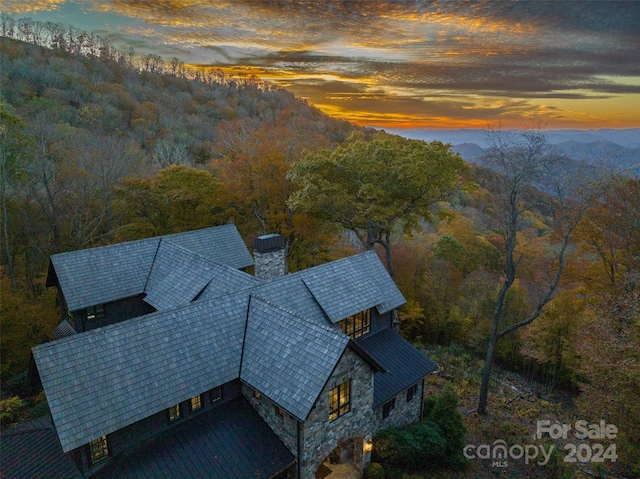 616 Old Growth Forest Rd, Burnsville, NC 28714 - bird's eye view featuring a view of trees and a mountain view