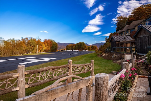 616 Old Growth Forest Rd, Burnsville, NC 28714 - view of yard with fence and a mountain view