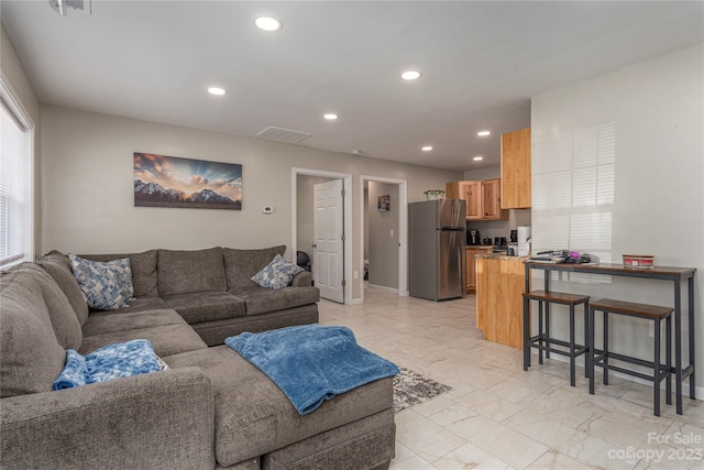 view of tiled living room