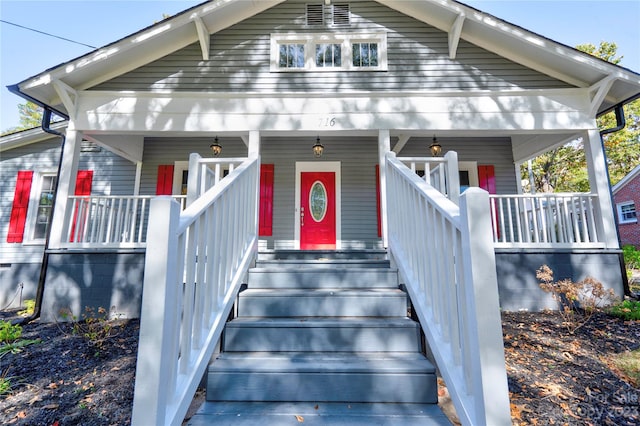 view of front of house with covered porch