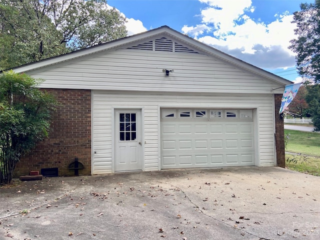 view of garage