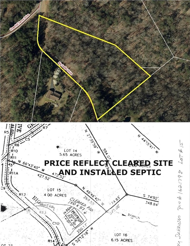 125 Big Cedar Dr Septic Installed, Unit Septic Installed, Rutherfordton NC, 28139 land for sale