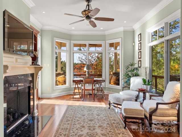 29 Elkton Dr, Pinehurst, NC 28374 - sunroom / solarium with a high end fireplace and ceiling fan