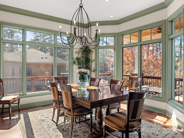 29 Elkton Dr, Pinehurst, NC 28374 - sunroom featuring a healthy amount of sunlight and a notable chandelier