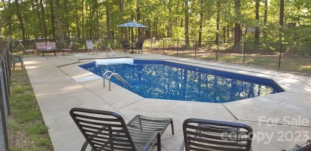 view of pool featuring a patio area