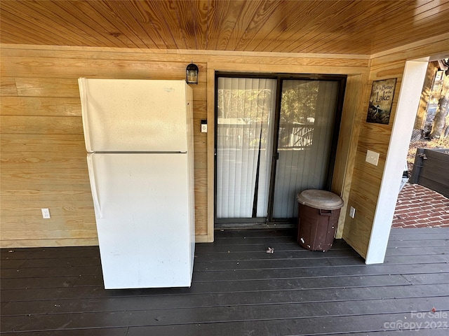 entrance to property with a deck