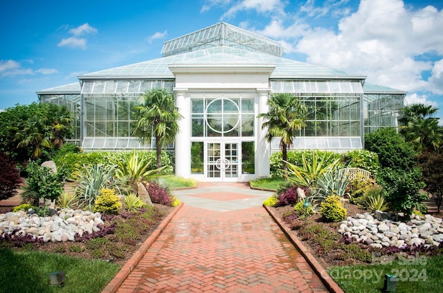 property entrance featuring french doors