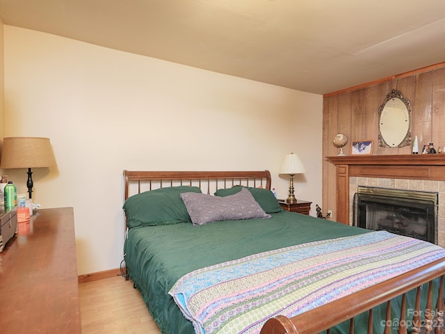 bedroom featuring light hardwood / wood-style floors