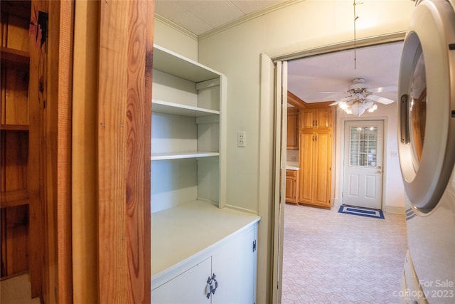 3616 County Home Rd, Conover, NC 28613 - washroom featuring ceiling fan and ornamental molding