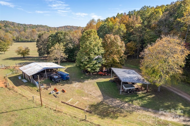 drone / aerial view featuring a rural view