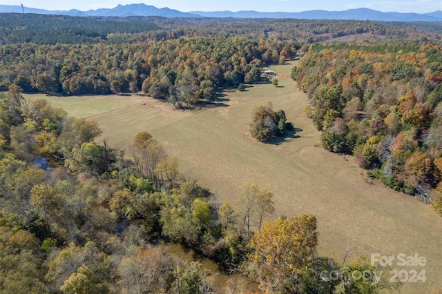 birds eye view of property featuring a mountain view