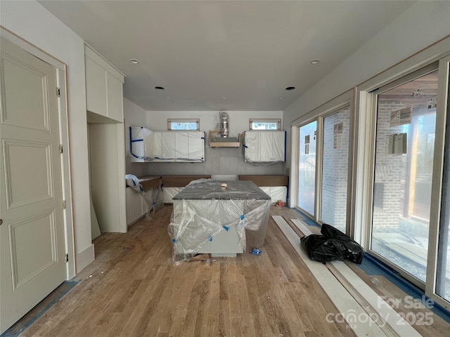 interior space with light hardwood / wood-style flooring