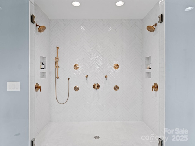 843 Lake Forest Drive Devonshire, Belmont, NC 28012 - bathroom with a shower stall and recessed lighting