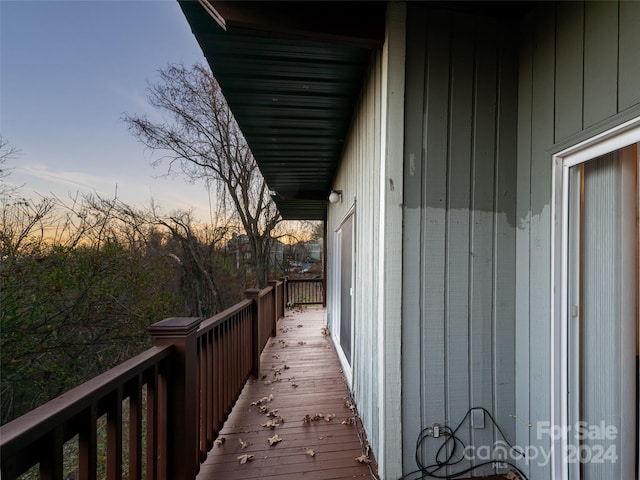 view of property exterior at dusk