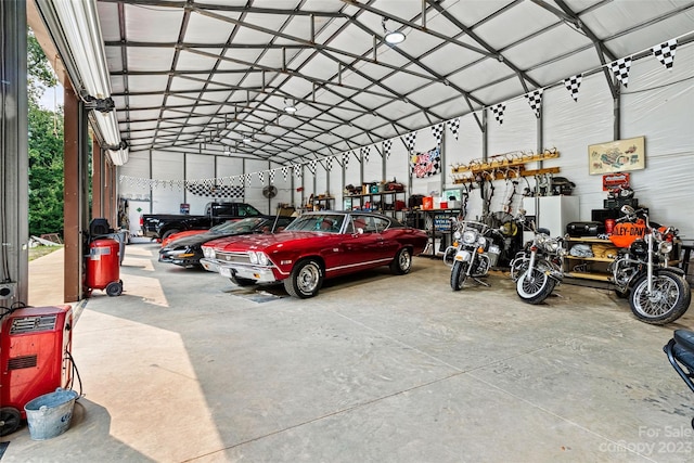 view of garage