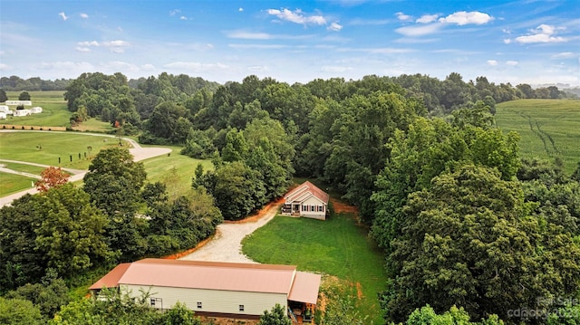 bird's eye view with a rural view