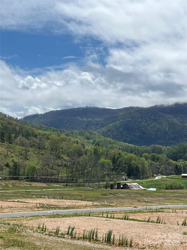 mountain view with a rural view