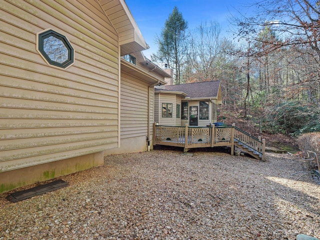 exterior space featuring a deck