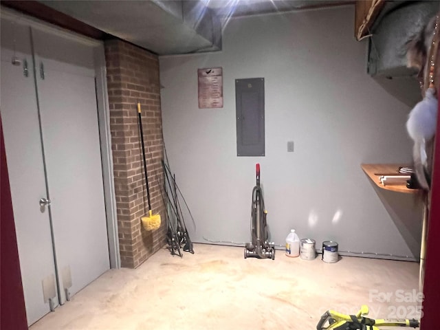 finished basement with electric panel