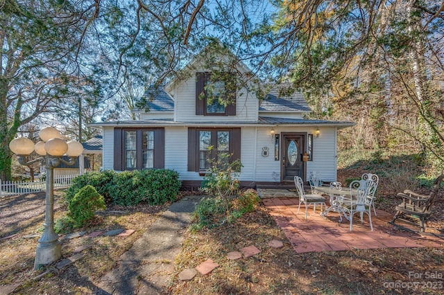 view of front of property with a patio area