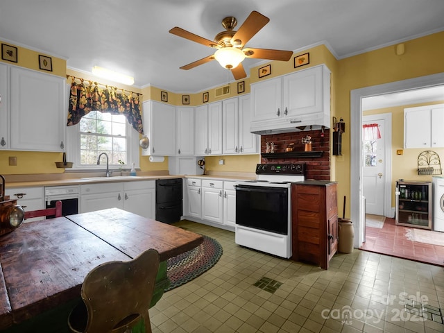 429 S Ridgecrest Ave, Rutherfordton, NC 28139 - kitchen with dishwasher, white cabinets, range with electric cooktop, and a sink