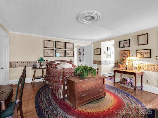429 S Ridgecrest Ave, Rutherfordton, NC 28139 - bedroom featuring wood-type flooring, baseboards, and ornamental molding