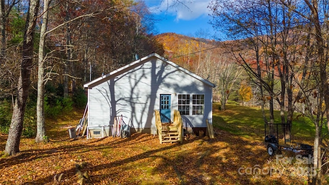 exterior space with a mountain view