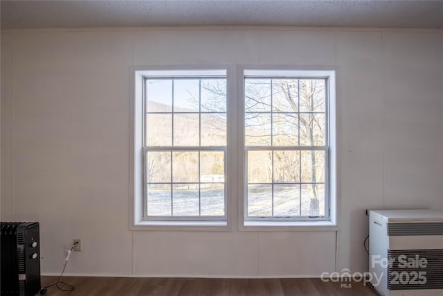 entryway featuring hardwood / wood-style flooring, a healthy amount of sunlight, and a textured ceiling