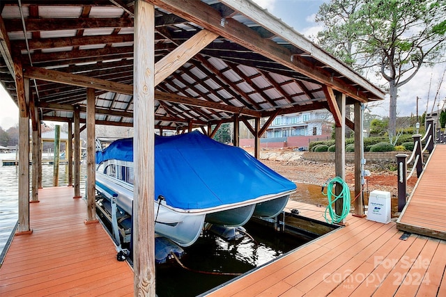 view of dock area