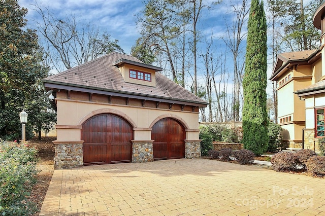 view of garage