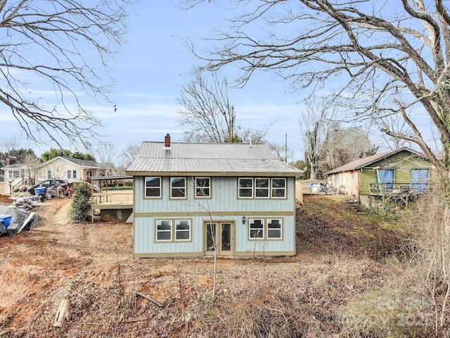 back of property with french doors