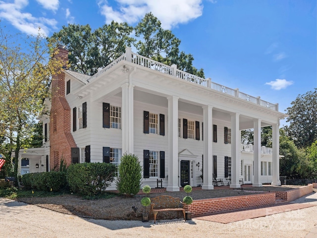 view of neoclassical home