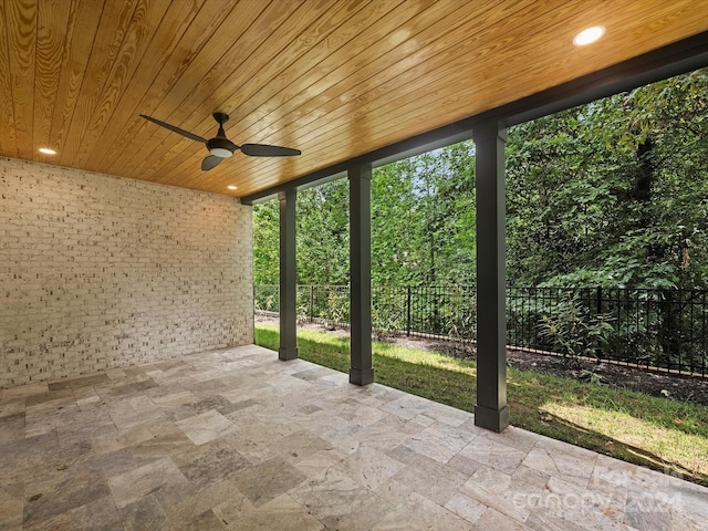 view of patio with ceiling fan