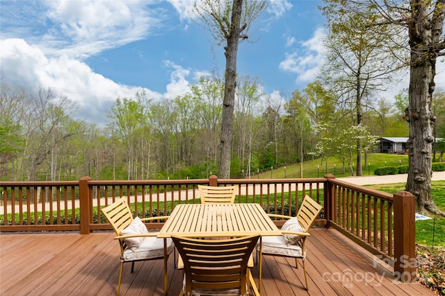 deck featuring a yard