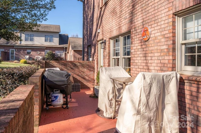 view of patio featuring grilling area