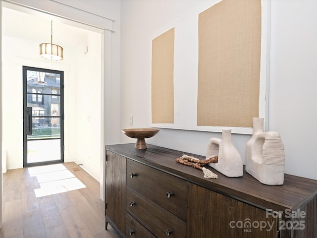 entryway featuring light wood-type flooring