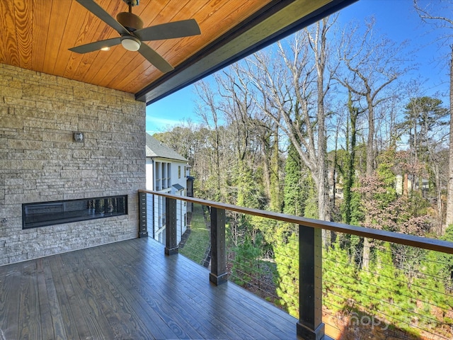 deck featuring ceiling fan