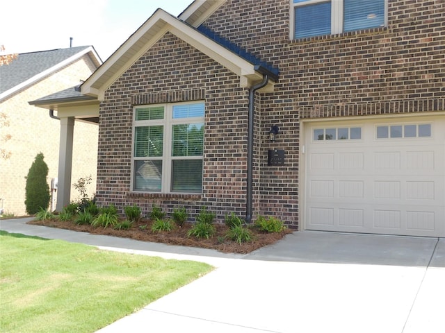 view of property exterior with a garage