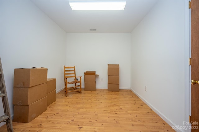 living area featuring light wood-type flooring