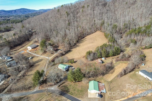 aerial view featuring a mountain view