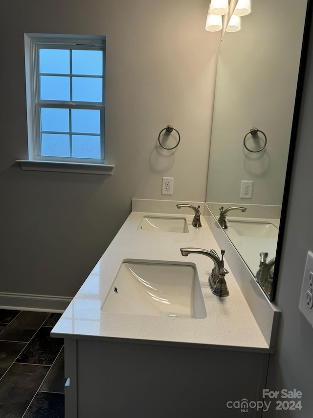 bathroom featuring vanity and tile patterned floors