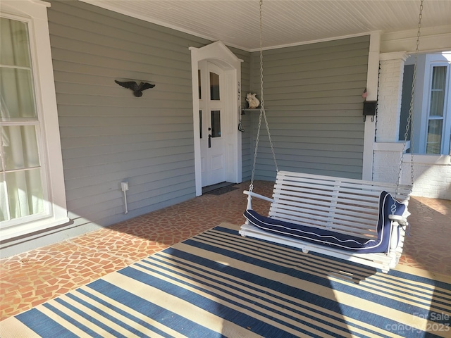 view of patio featuring covered porch