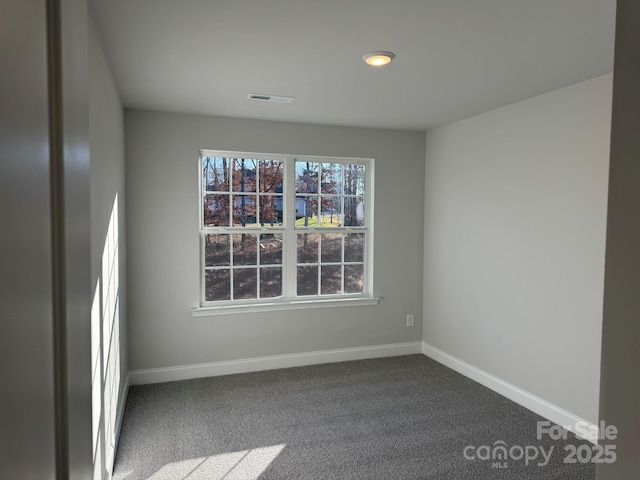 view of carpeted spare room