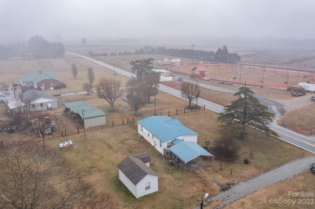 aerial view with a rural view