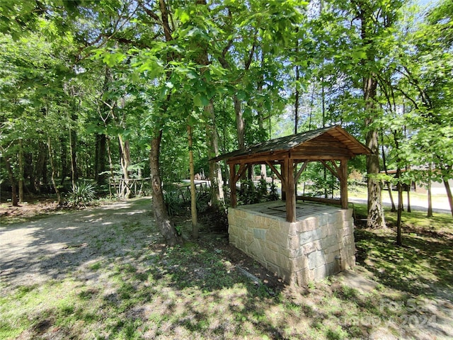 exterior space featuring a gazebo